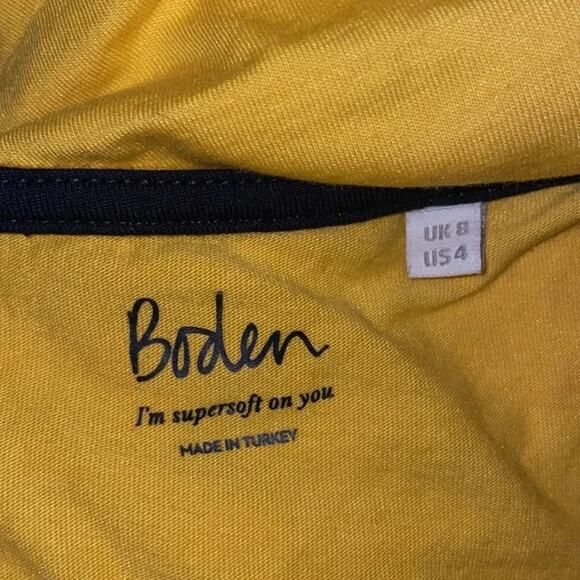 BODEN Women’s Size 4 Yellow 3/4 Sleeve Shirt Ultra Soft Rounded V-neck - Picture 4 of 8
